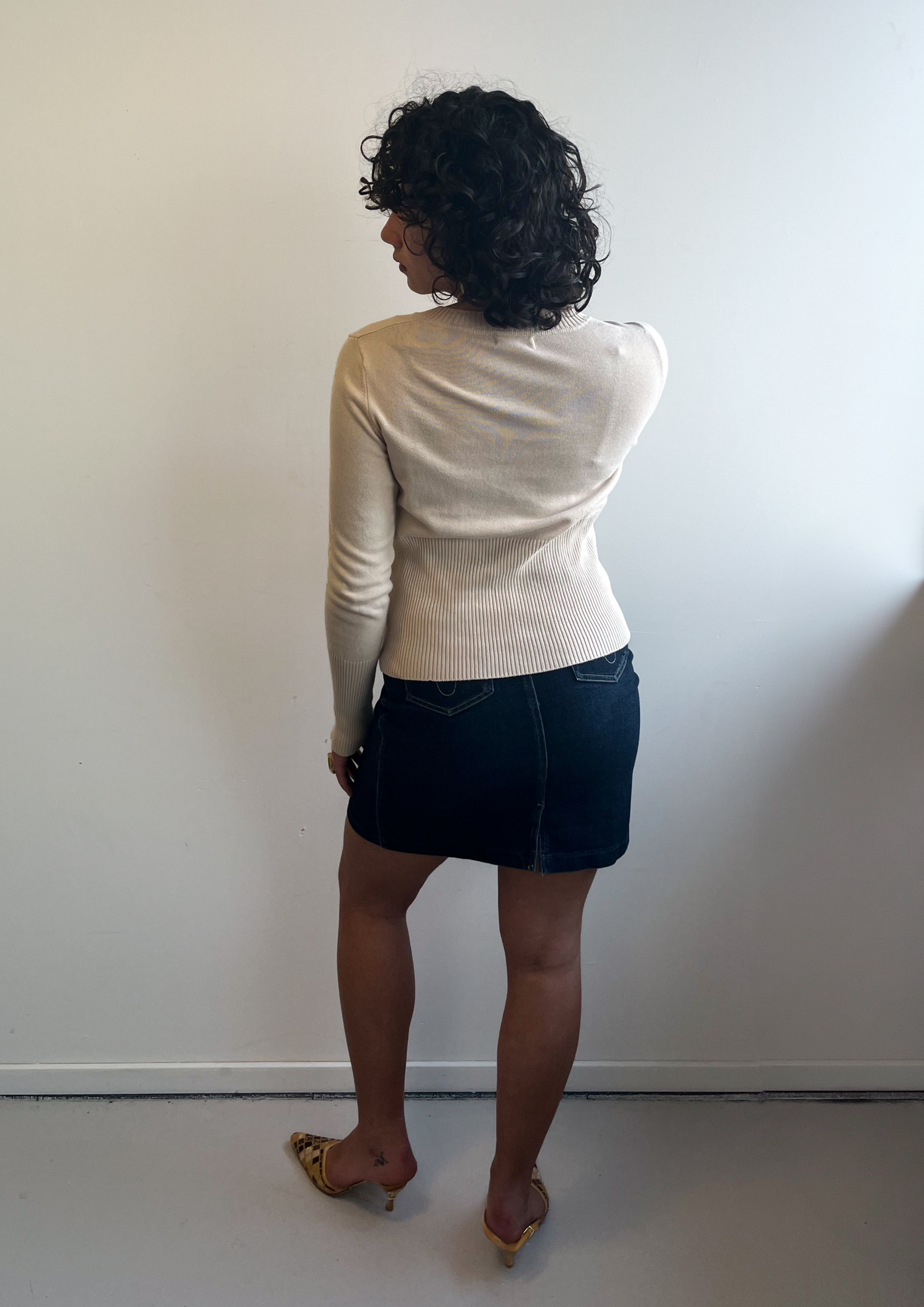 Dark Denim Midi Skirt