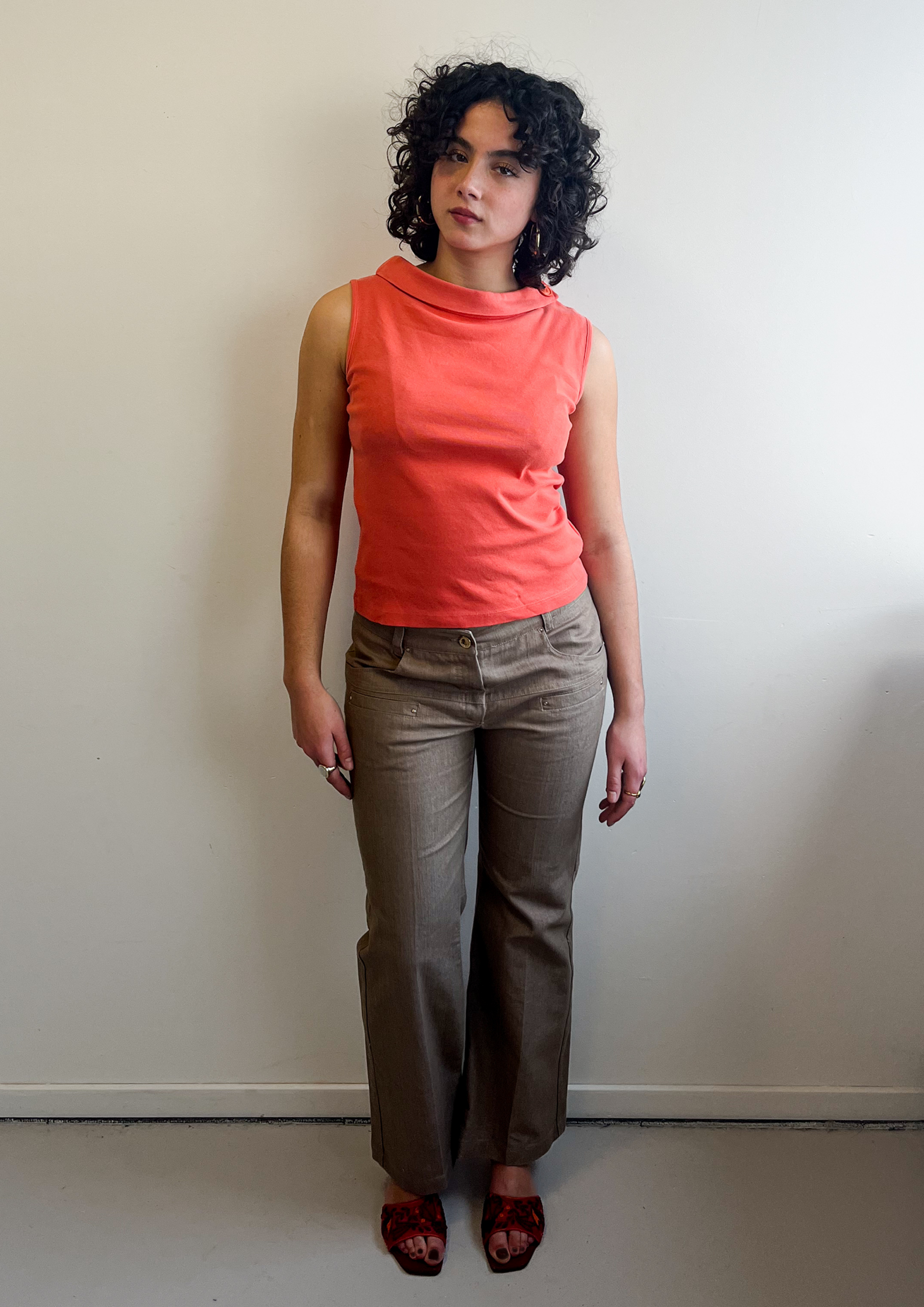 Orange Button Detail Tank